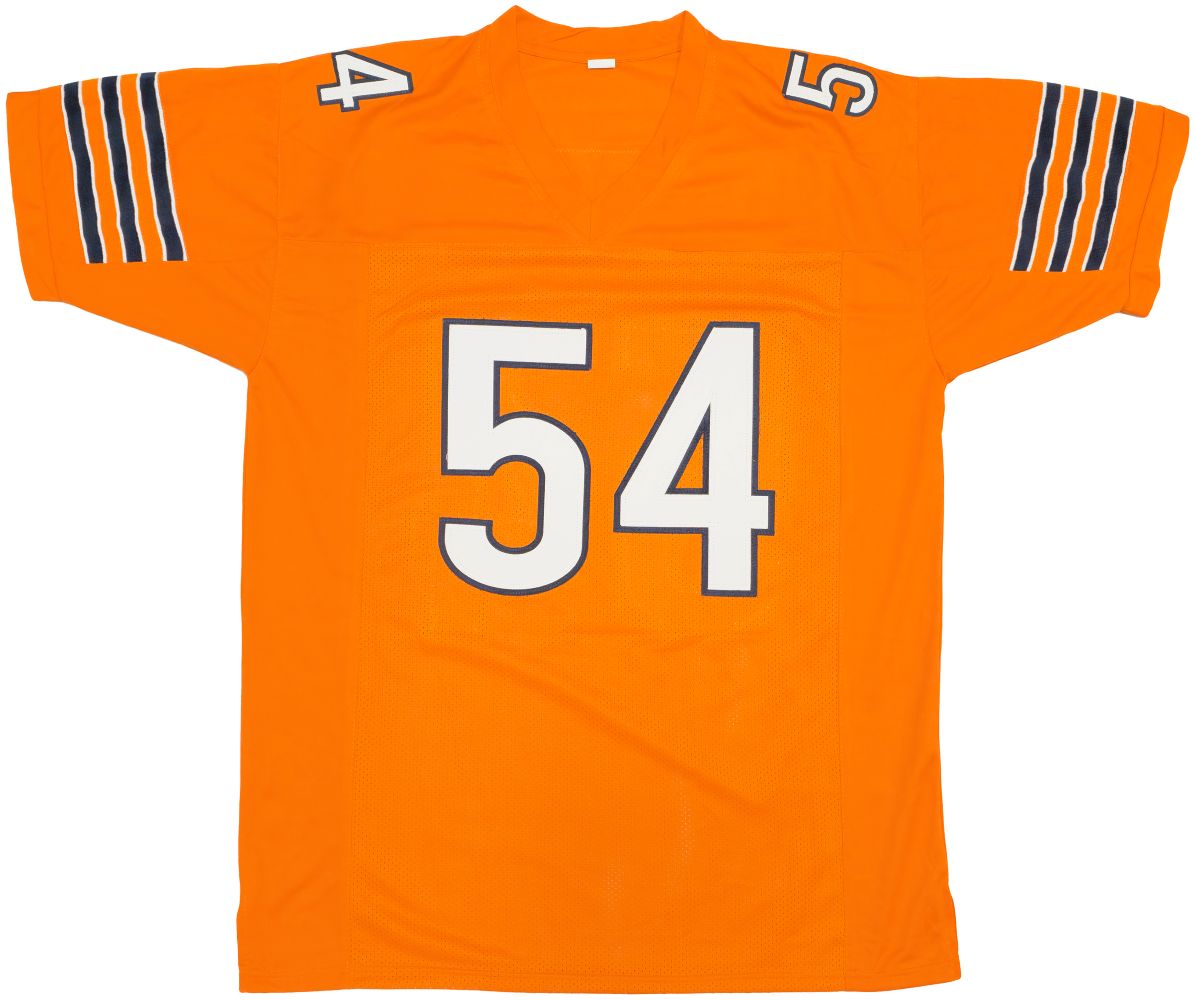 Brian Urlacher Chicago Signed Orange Football Jersey HOF 18 Inscribed BAS