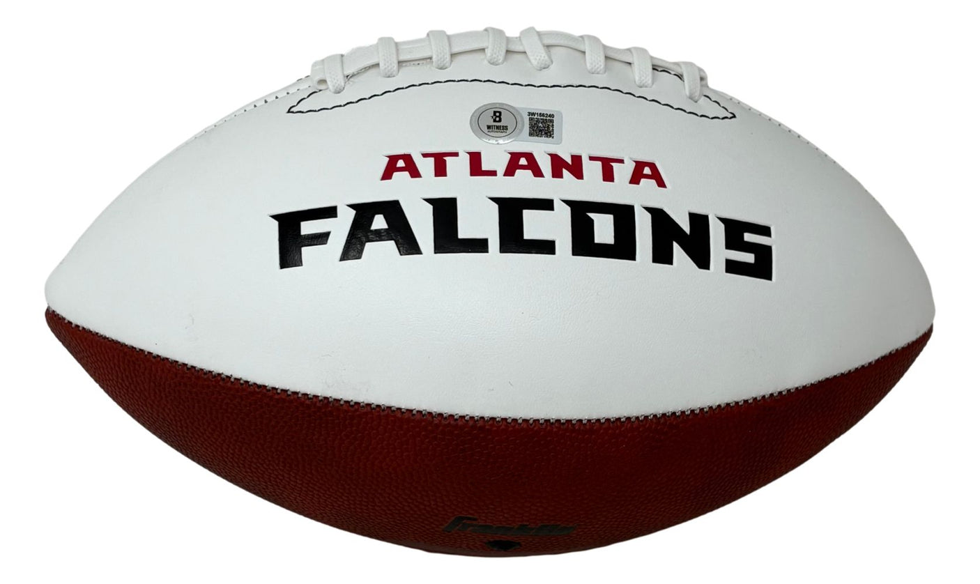 Michael Vick Signed Atlanta Falcons Logo Football BAS w/ Case