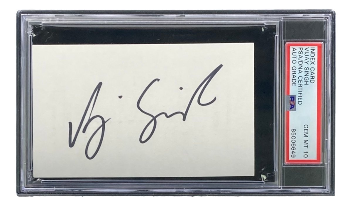 Vijay Singh Signed Slabbed Index Card PSA/DNA Gem MT 10 - Sports Integrity