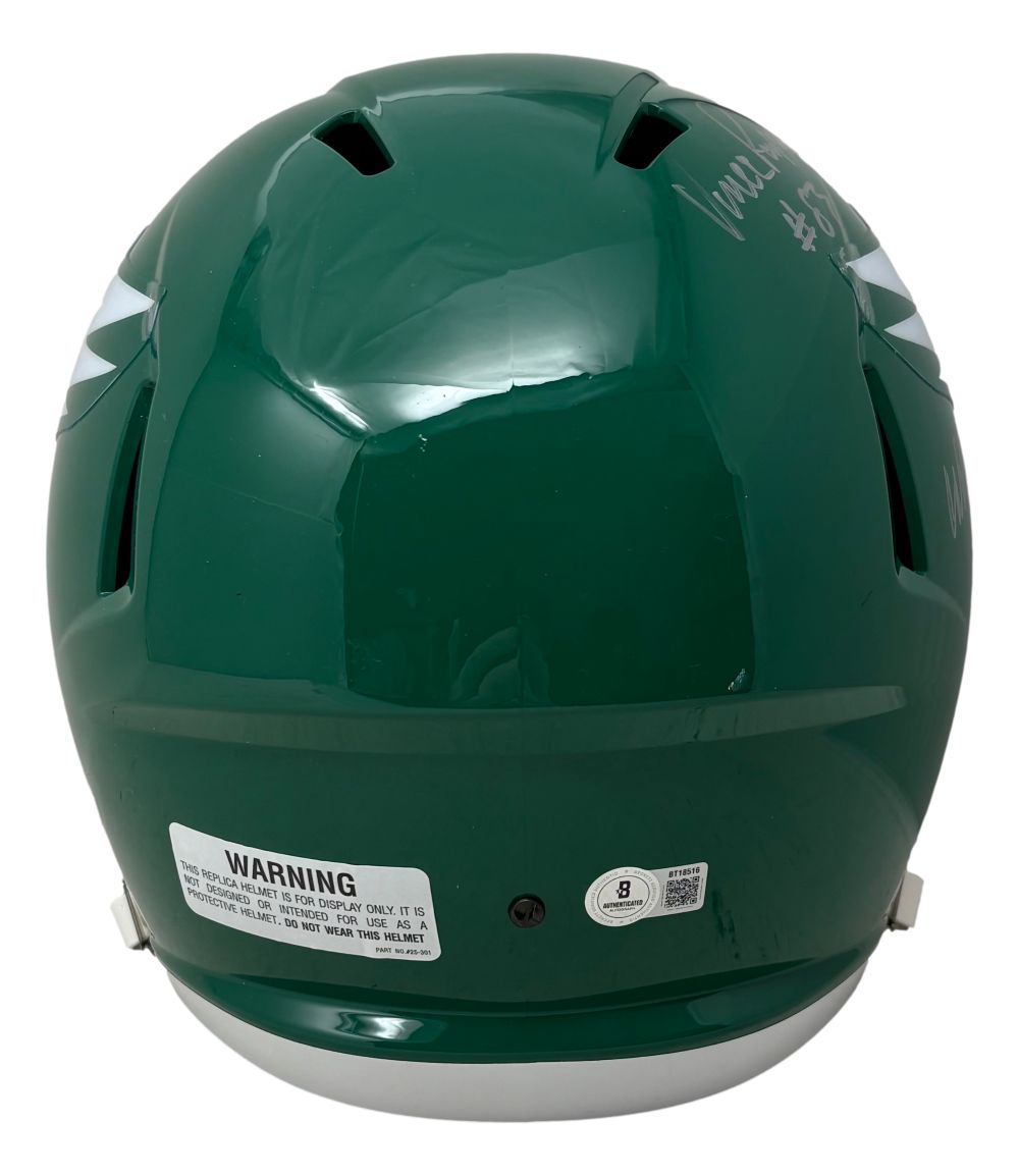 Vince Papale Signed Eagles FS Throwback Replica Speed Helmet Invincible BAS