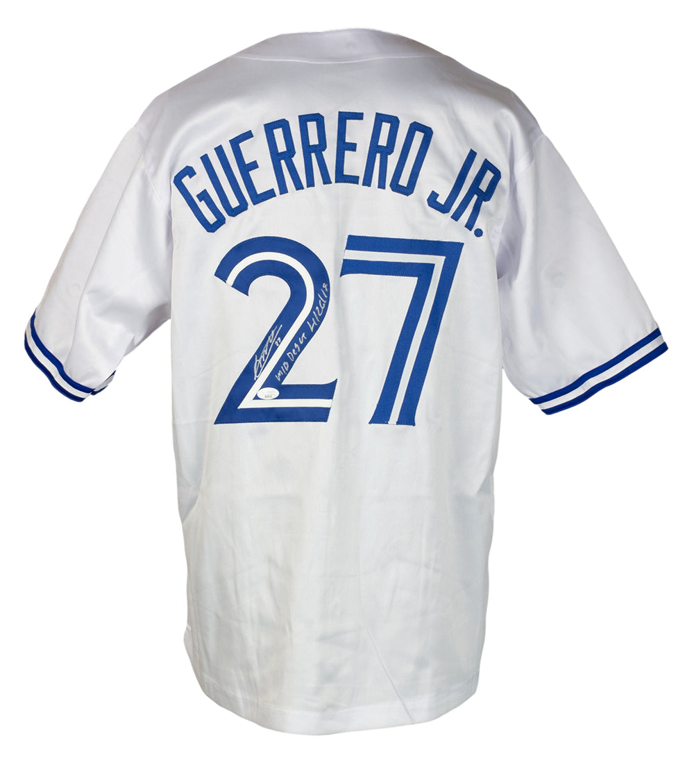 Vladimir Guerrero Jr. Signed White Custom Baseball Jersey Insc JSA ITP