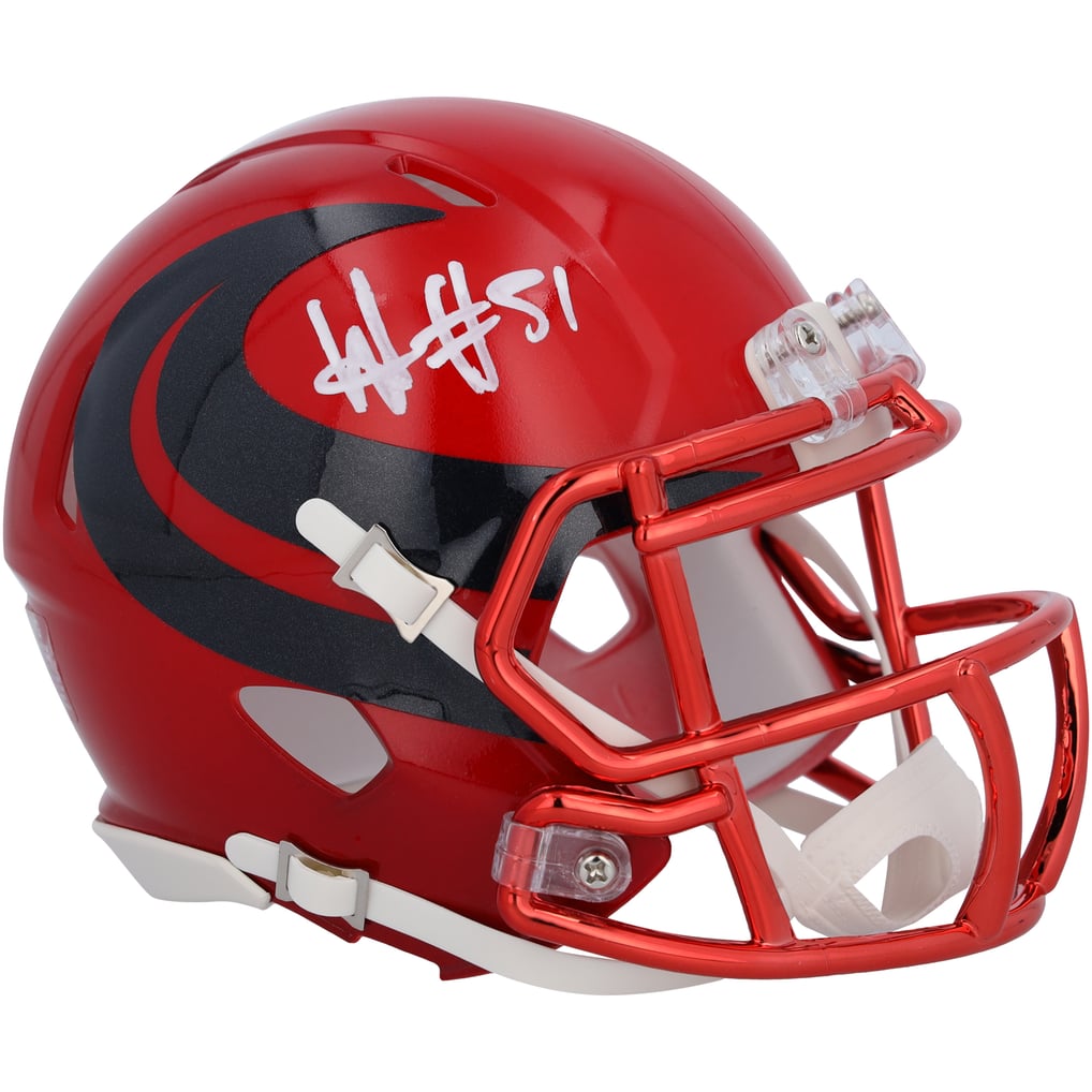 Will Anderson Jr. Autographed Houston Texans 2024 Alternate Battle Red Speed Mini Helmet Fanatics