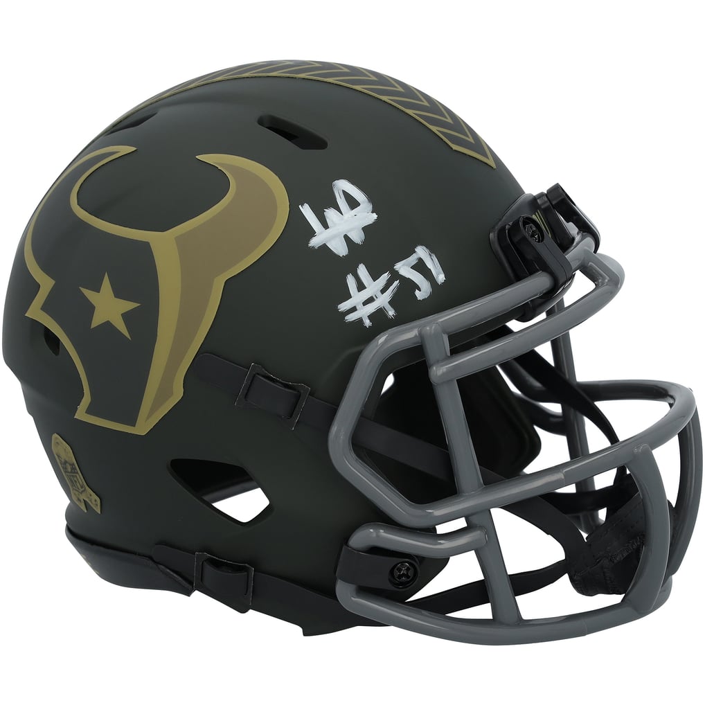 Will Anderson Jr. Autographed Houston Texans 2025 Salute To Service Speed Mini Helmet Fanatics