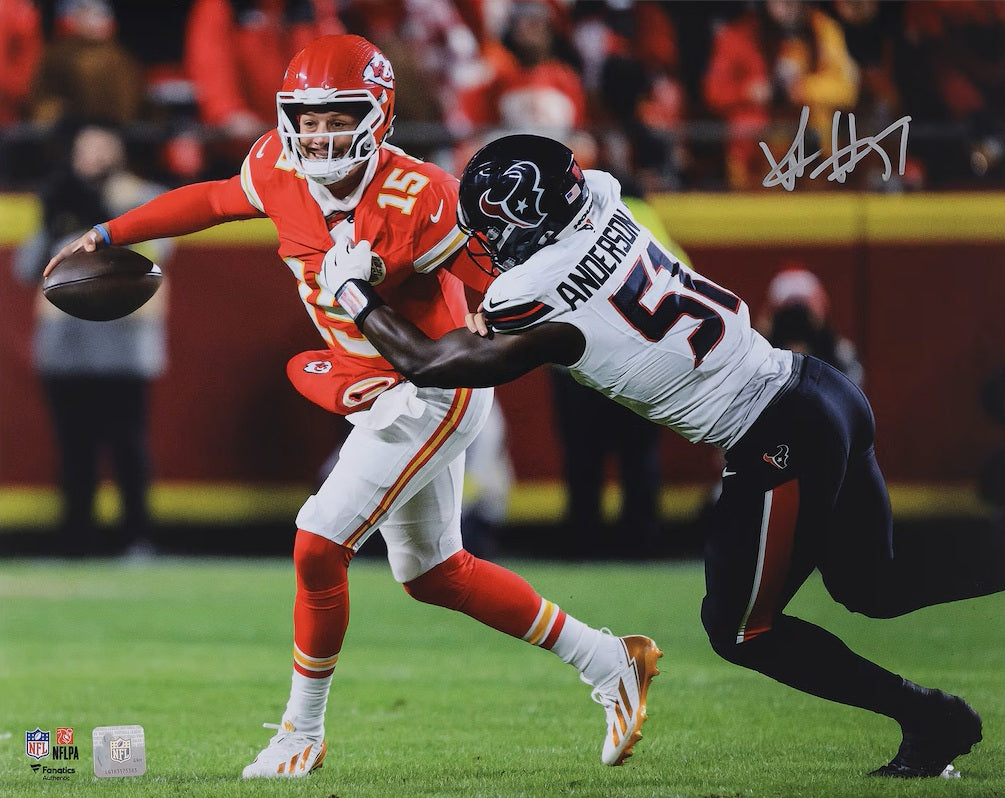 Will Anderson Jr Signed 16x20 Houston Texans Pat Mahomes Sack Photo Fanatics