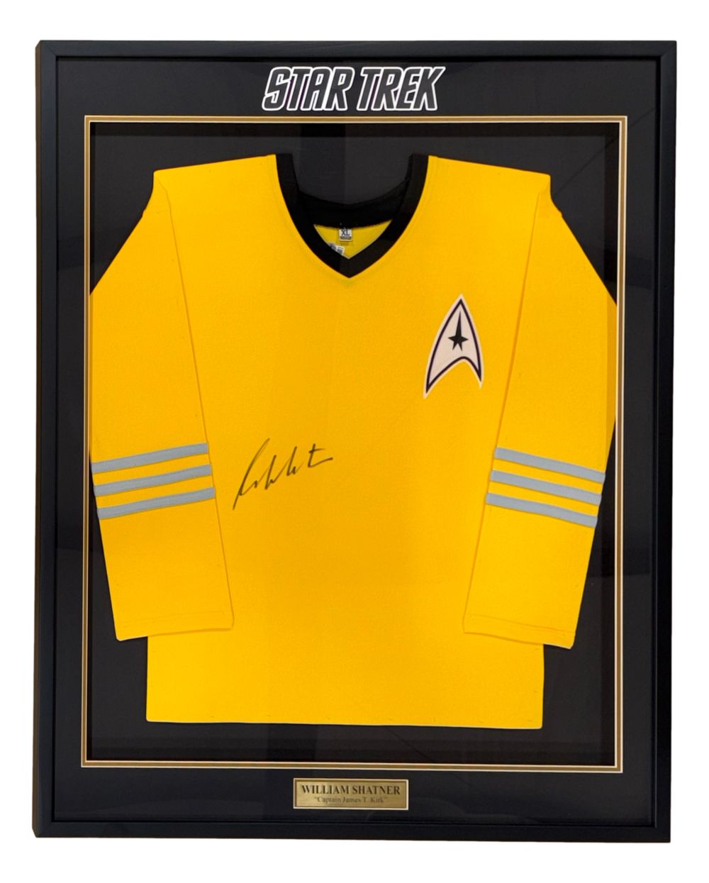 William Shatner Signed Framed Star Trek Captain Kirk Costume Shirt BAS
