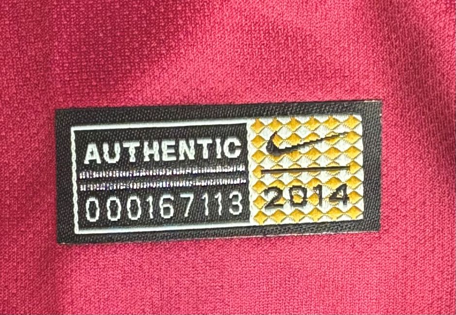 Xavi Signed Barcelona 2014/15 Nike Soccer Jersey BAS