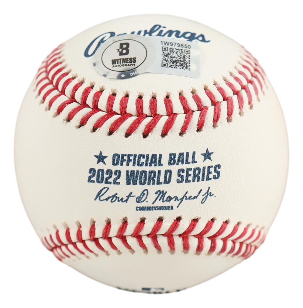 Yordan Alvarez Houston Astros Signed 2022 World Series Baseball 22 WS Champ BAS