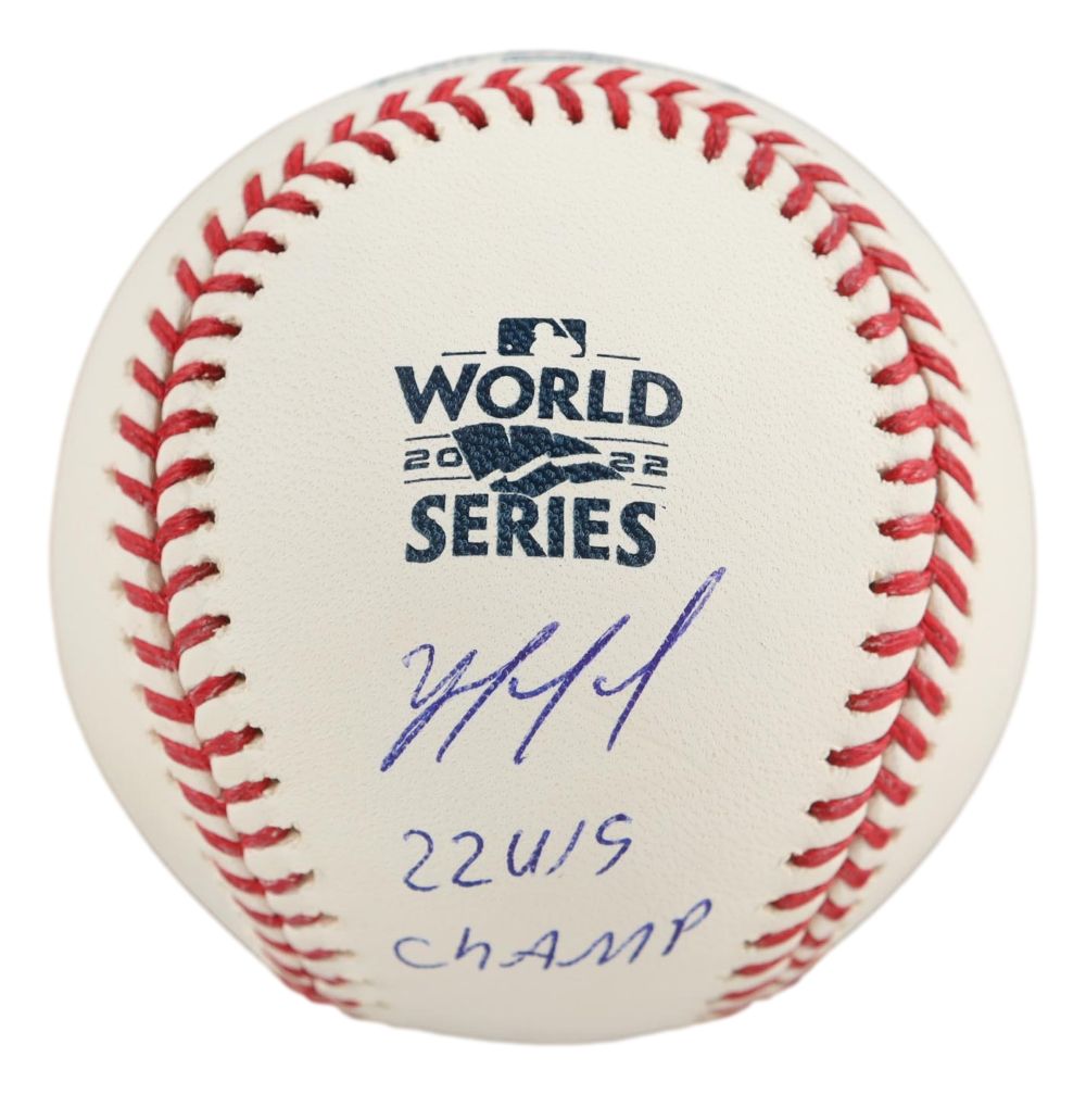 Yordan Alvarez Houston Astros Signed 2022 World Series Baseball 22 WS Champ BAS