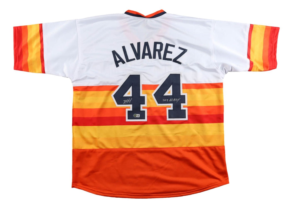 Yordan Alvarez Houston Signed Alternate White Baseball Jersey 2019 AL ROY BAS