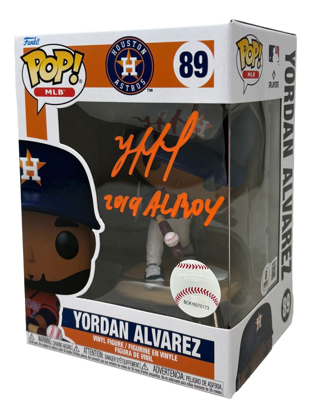 Yordan Alvarez Signed Houston Astros Funko Pop #89 2019 AL ROY BAS