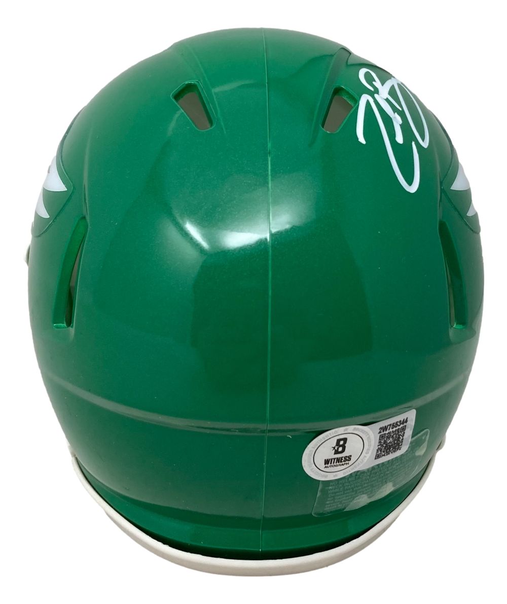 Zack Baun Signed Philadelphia Eagles Kelly Green Mini Speed Helmet BAS