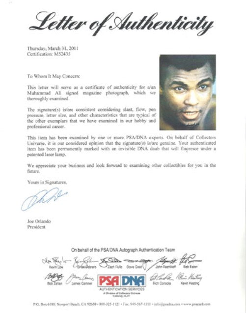 Muhammad Ali Autographed 9x11 Magazine Page Photo PSA/DNA #M52435 - PristineMarketplace