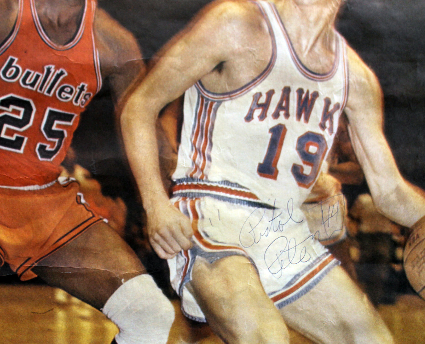 Hawks "Pistol" Pete Maravich Authentic Signed 20x30 Poster PSA/DNA & JSA LOA