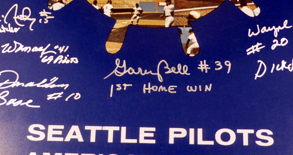 1969 Inaugural Season Seattle Pilots Autographed 16x20 Photo With 15 Total Signatures Including Jim Bouton #/69 PSA/DNA Stock #1015 - PristineMarketplace