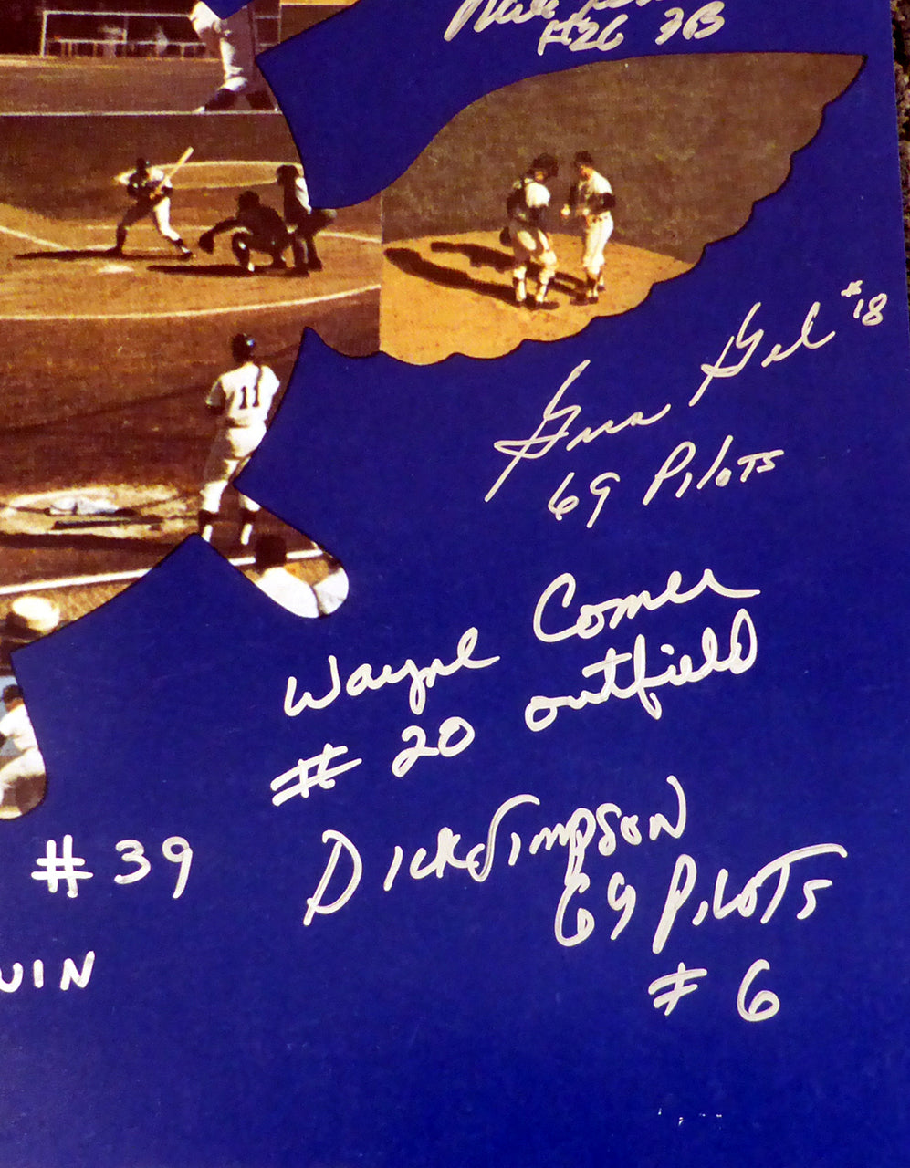 1969 Inaugural Season Seattle Pilots Autographed 16x20 Photo With 15 Total Signatures Including Jim Bouton #/69 PSA/DNA Stock #1015 - PristineMarketplace