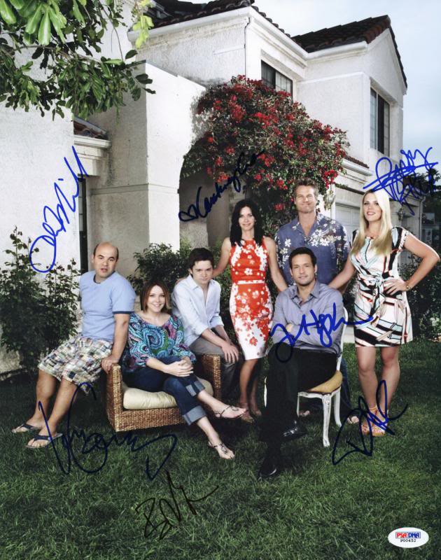 Cougar Town Cast (7) Courteney Cox Signed Authentic 11X14 Photo PSA/DNA #P00452