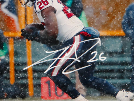 Lamar Miller Autographed Houston Texans 8x10 Running In Snow Photo- JSA W Auth *Right