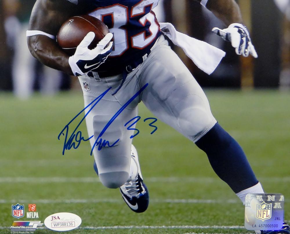 Dion Lewis Autographed New England Patriots 8x10 Running PF Photo- JSA W Auth