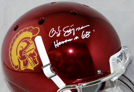 O. J. Simpson Signed USC Trojans F/S Chrome Helmet W/ Heisman- JSA W Auth *White