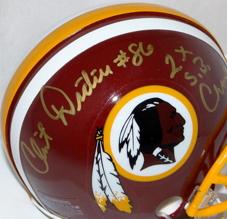 Clint Didier Autographed Redskins Mini Helmet W/ SB Champs- Jersey Source Auth