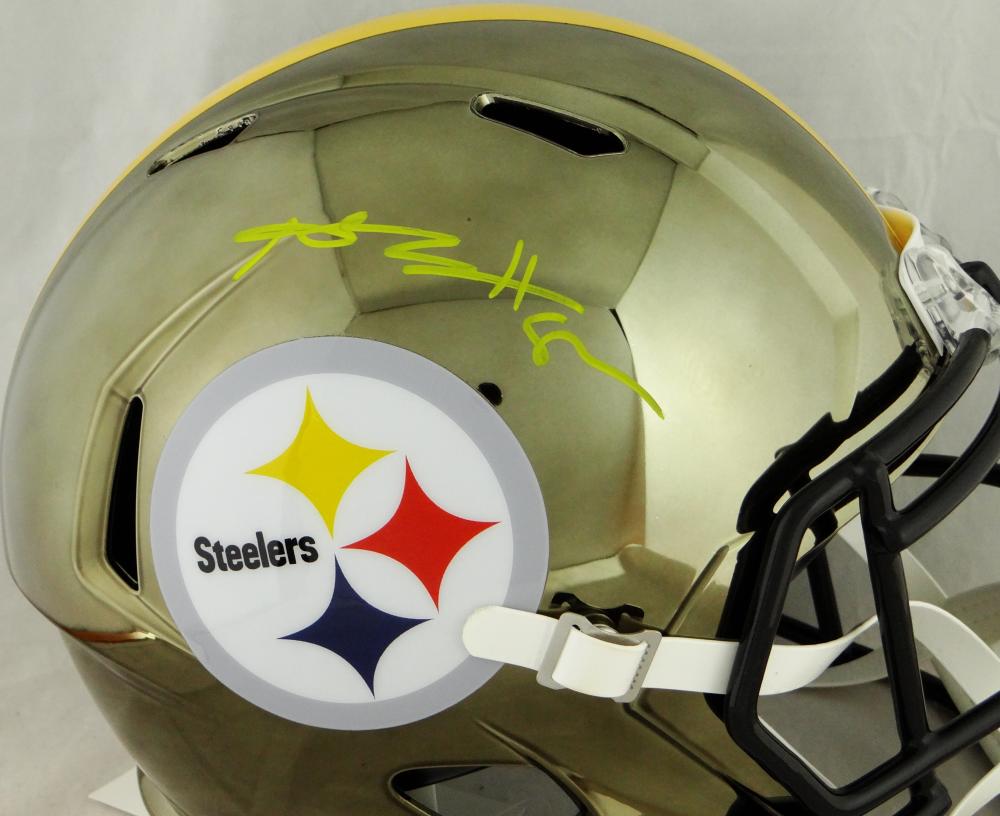Antonio Brown Autographed Pittsburgh Steelers F/S Chrome Helmet- JSA W Auth *Yellow