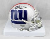 Michael Strahan Autographed New York Giants AMP Speed Mini Helmet - Beckett Auth *Black
