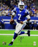 Jacoby Brissett Autographed Indianapolis Colts 16x20 Running w/ Ball PF Photo- JSA W Auth *Black