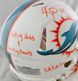 Ricky Williams Autographed Miami Dolphins F/S Flat White Authentic Helmet w/ 3 Insc - JSA W Auth *Orange