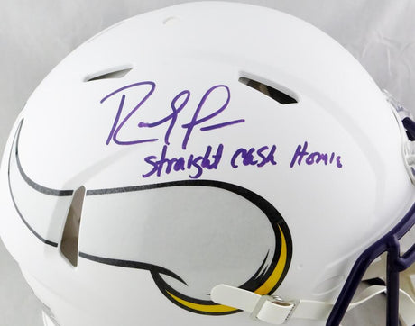 Randy Moss Autographed Vikings F/S Flat White Speed Authentic Helmet w/Insc- Beckett W Auth *Purple
