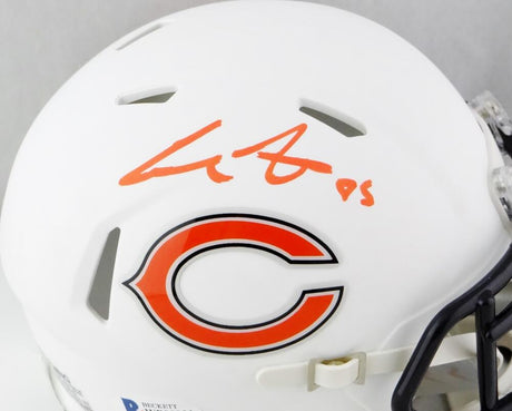 Cole Kmet Autographed Chicago Bears Flat White Speed Mini Helmet - Beckett W Auth *Orange