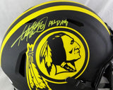 Adrian Peterson Autographed Washington Redskins F/S Eclipse Speed Authentic Helmet w/ Insc- Beckett W Auth *Yellow