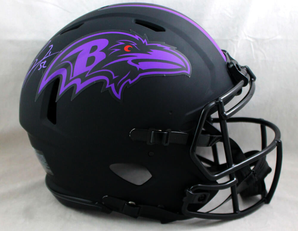 Ray Lewis Signed Baltimore Ravens F/S Eclipse Speed Authentic Helmet - Beckett W Auth *Purple