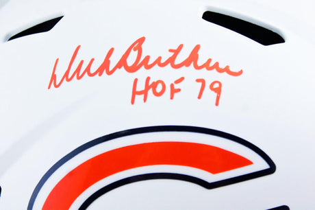 Dick Butkus Autographed Chicago Bears F/S Flat White Speed Helmet w/ HOF - JSA W Auth *Orange