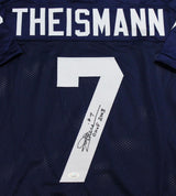 Joe Theismann Autographed Navy Blue College Style Jersey w/ Insc - JSA Auth *