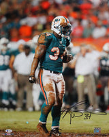 Ricky Williams Autographed Miami Dolphins 16x20 HM Muddy Photo - Beckett W Auth *Black