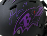 Jamal Lewis Autographed Baltimore Ravens Eclipse Speed Mini Helmet - Beckett W Auth *Purple