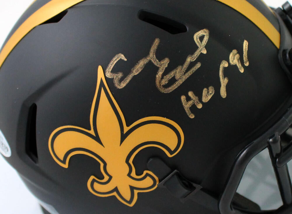 Earl Campbell Autographed New Orleans Saints Eclipse Speed Mini Helmet w/ HOF - Beckett W Auth *Gold