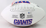 Michael Strahan Autographed New York Giants Logo Football - Beckett W Auth *Simple Back