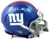 Michael Strahan Autographed New York Giants Speed Mini Helmet - Beckett W Auth *White