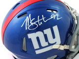 Michael Strahan Autographed New York Giants Speed Mini Helmet - Beckett W Auth *White
