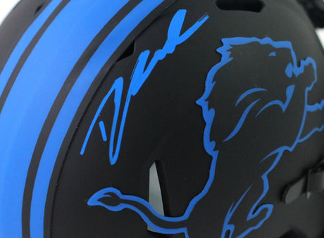 D'Andre Swift Autographed Detroit Lions Eclipse Speed Mini Helmet - Fanatics Auth *Blue