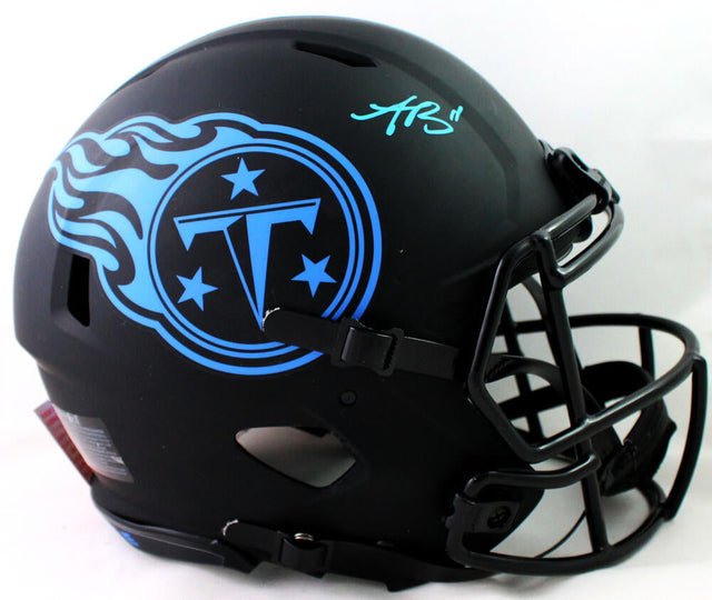AJ Brown Autographed Tennessee Titans F/S Eclipse Speed Authentic Helmet - Beckett W Auth *Blue Image 1
