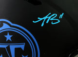 AJ Brown Autographed Tennessee Titans F/S Eclipse Speed Authentic Helmet - Beckett W Auth *Blue Image 2