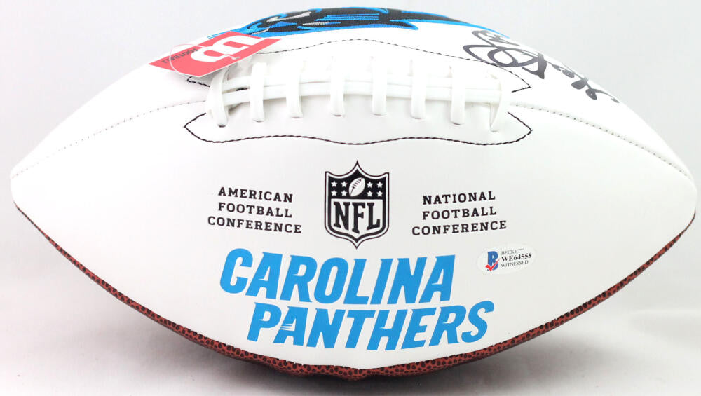 Luke Kuechly Autographed Carolina Panthers Logo Football- Beckett W *Black Image 3