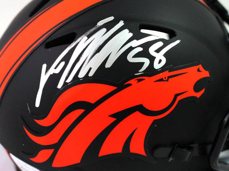 Von Miller Autographed Denver Broncos Eclipse Speed Mini Helmet - JSA W Auth *Silver