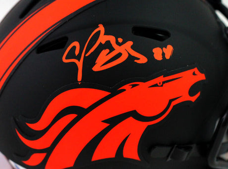 Champ Bailey Autographed Denver Broncos Eclipse Speed Mini Helmet - Beckett W Auth *Orange