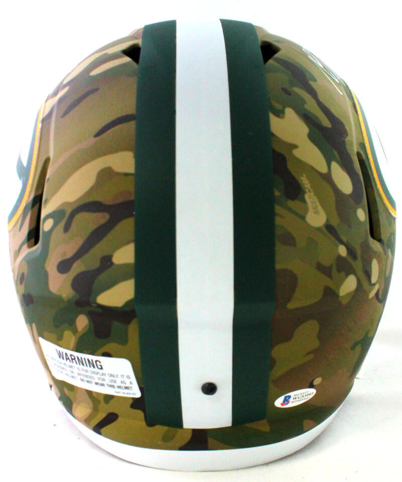 Davante Adams Autographed Green Bay Packers Full Size Camo Helmet- Beckett Witnessed *White