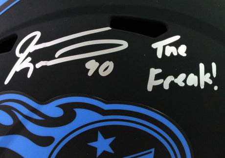 Jevon Kearse Signed Tennessee Titans F/S Eclipse Helmet w/ Insc- Beckett W *Silver