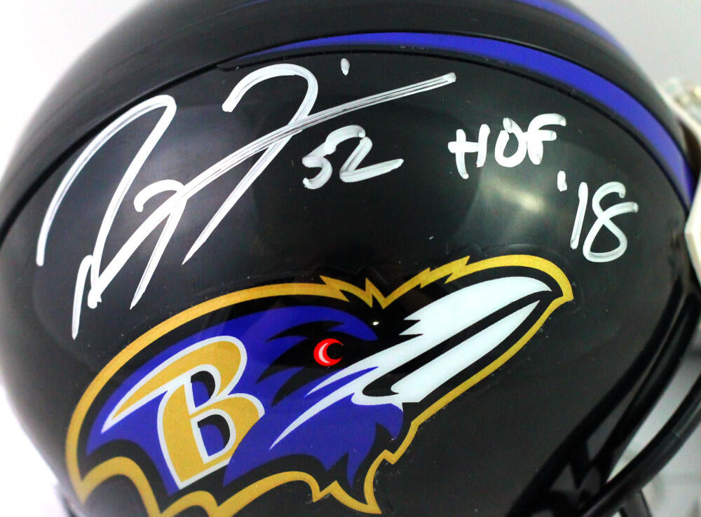 Ray Lewis Autographed Baltimore Ravens Mini Helmet w/ HOF Beckett W *Silver Image 3