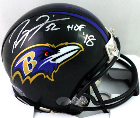 Ray Lewis Autographed Baltimore Ravens Mini Helmet w/ HOF Beckett W *Silver Image 1